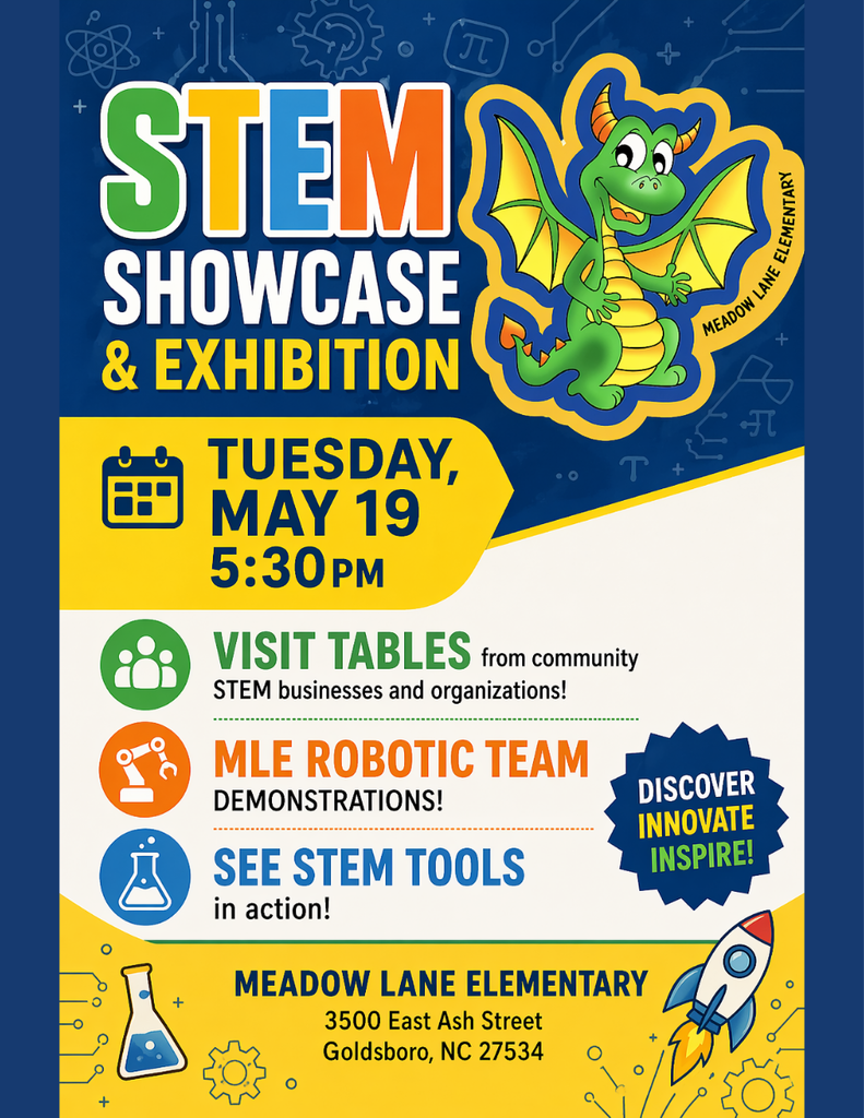 stem showcase with dragon flyer for families to attend