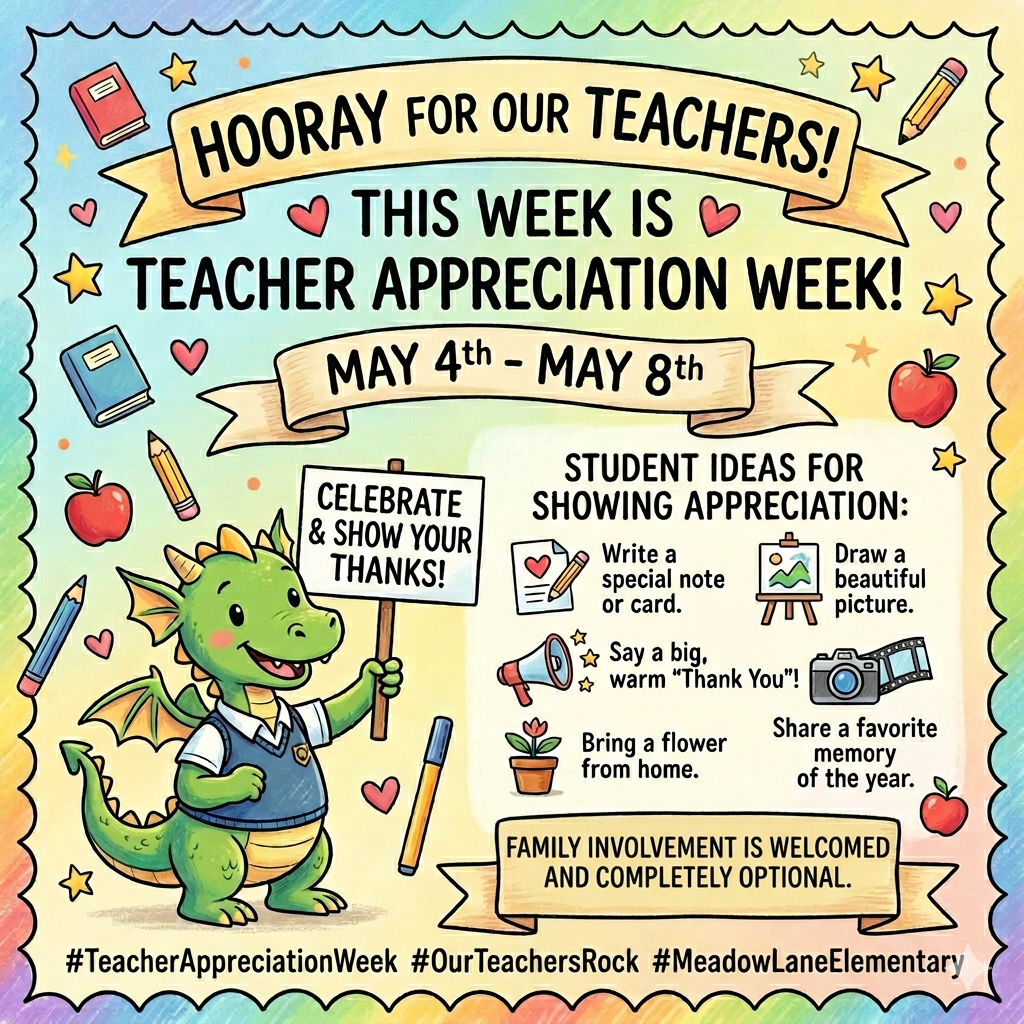 teacher appreciation suggestions to show teachers from families/students