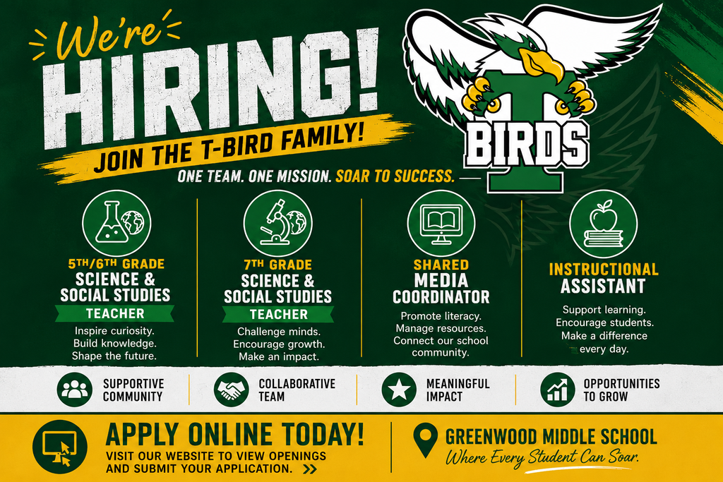 Current positions at Greenwood Middle School. 