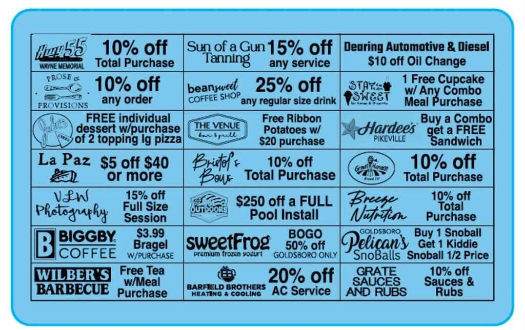 Falcon Discount Card Back view