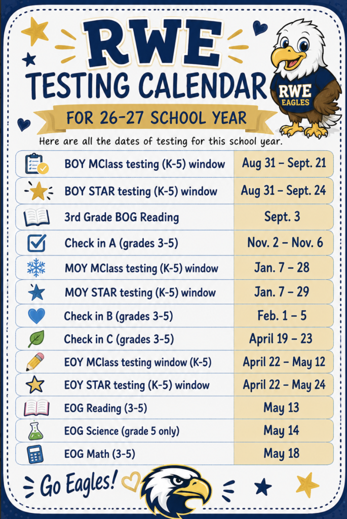 RWE 26-27 Testing Calendar