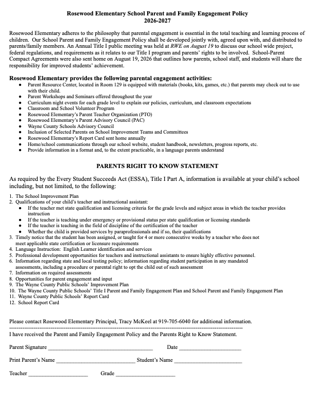 Parental Engagement Policy