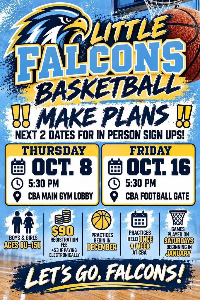 Little Falcon Basketball Flyer