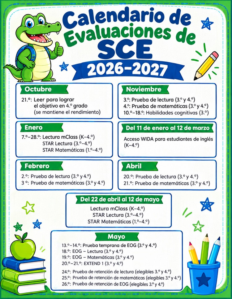 TESTING CALENDAR SPANISH