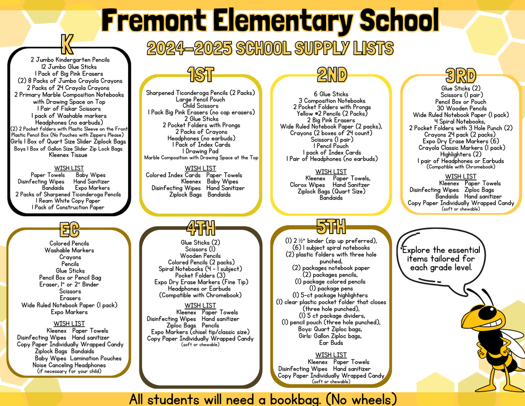 24-24 Student School Supply List