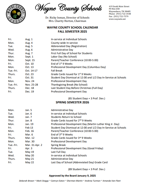 School Calendar