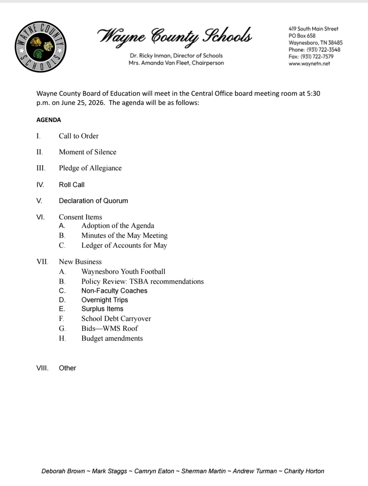 agenda