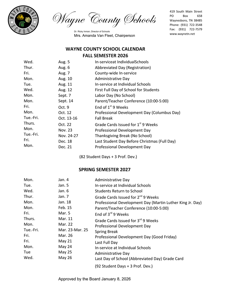 26-27 Calendar