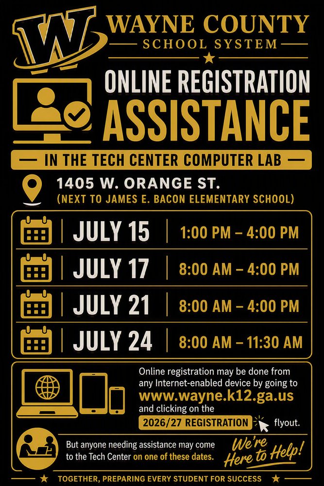 Online Registration Assistance Dates