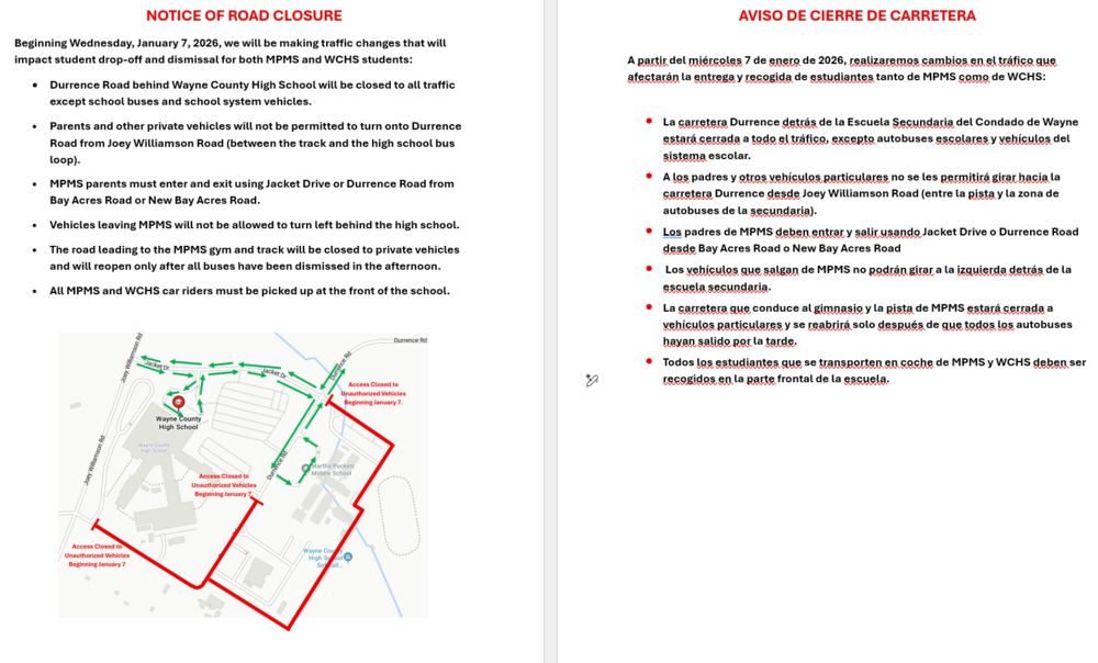 Notice of Road Closure