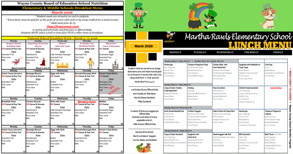 March Menu
