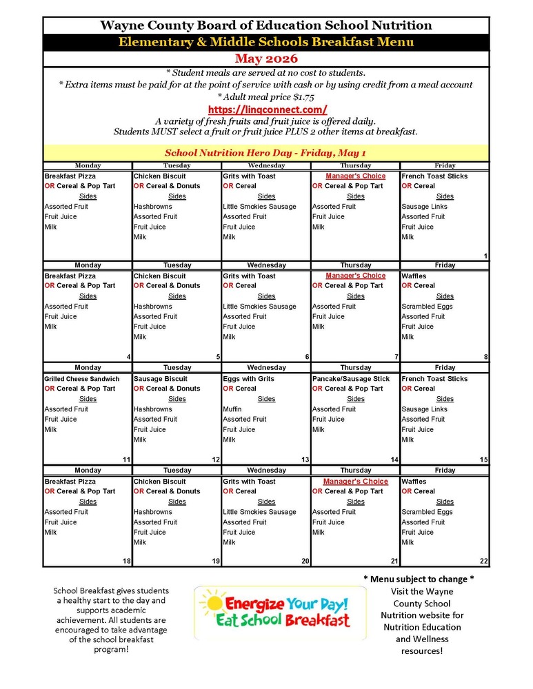 Breakfast Menu