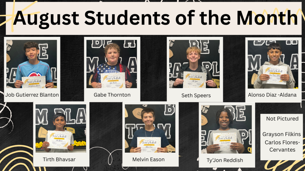 August Students of the Month