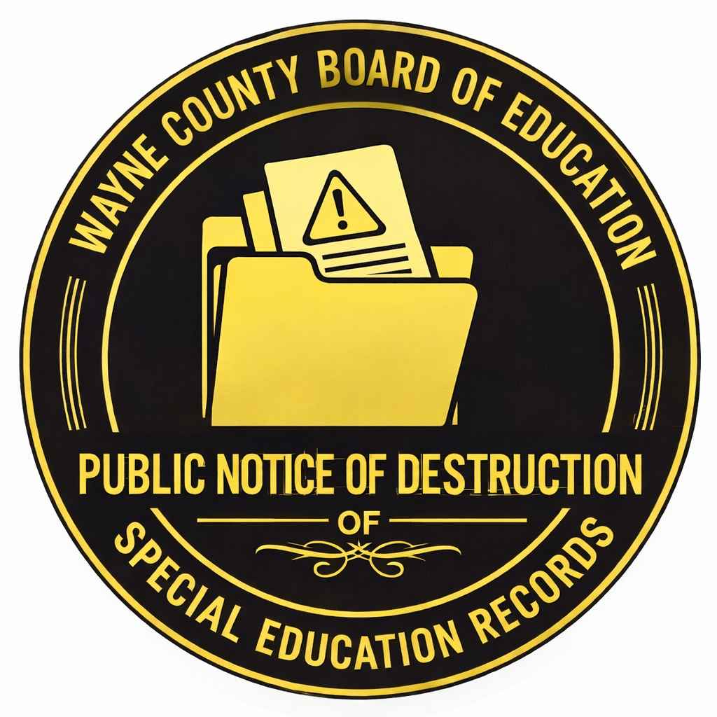 WCBOE Public Notice of Destruction of Special Education Records