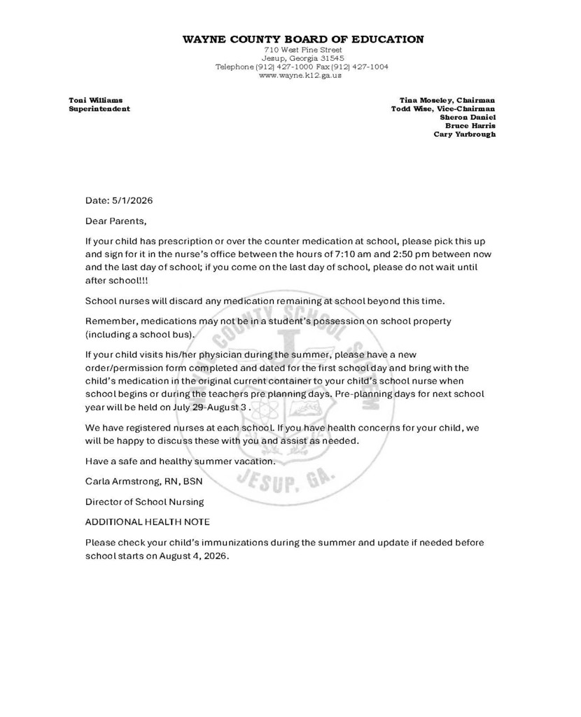 Letter from Nurse Swenson