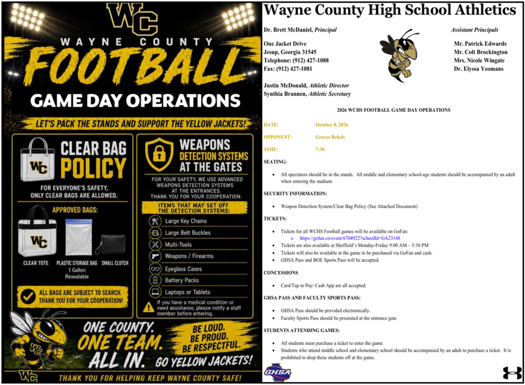 WCHS-Groves Football GameDay Operations