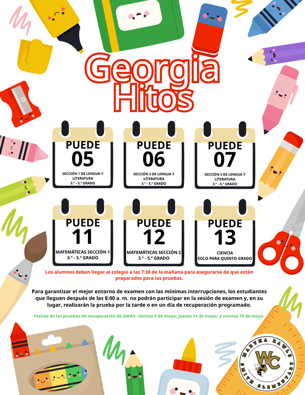 GMAS Testing Schedule