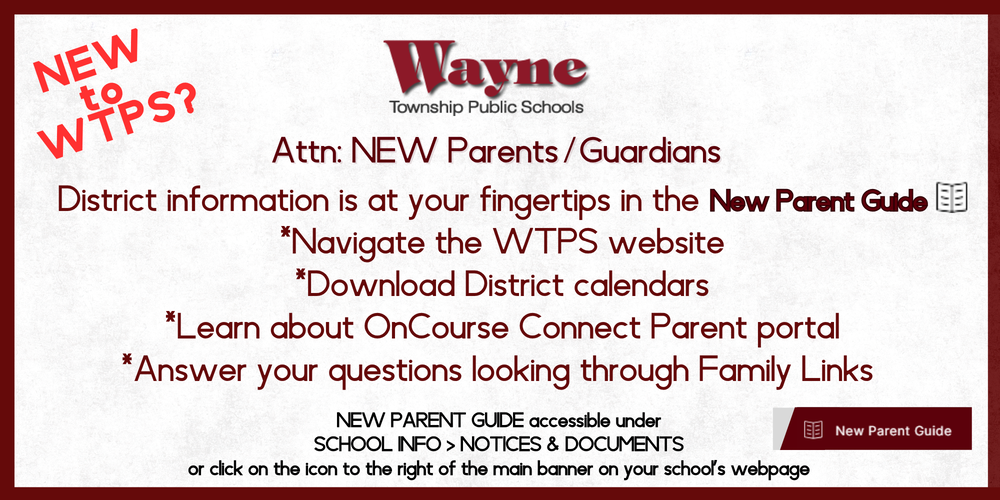 Use the New Parent Guide to find district information
