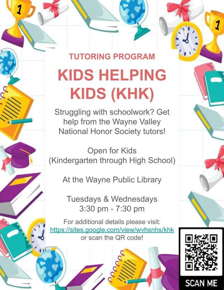 Kids Helping Kids Tutoring Program 2024-2025