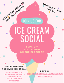 ice cream social 5:30 - 7:00 on tuesday september 2nd