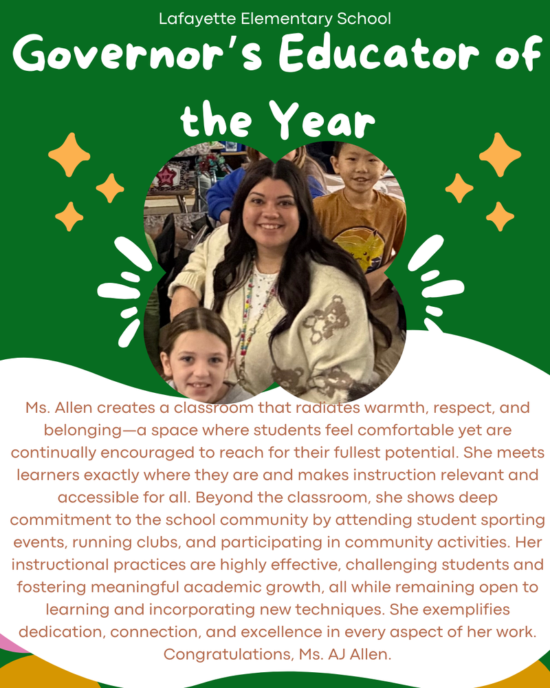 Educator of the Year Ms Allen