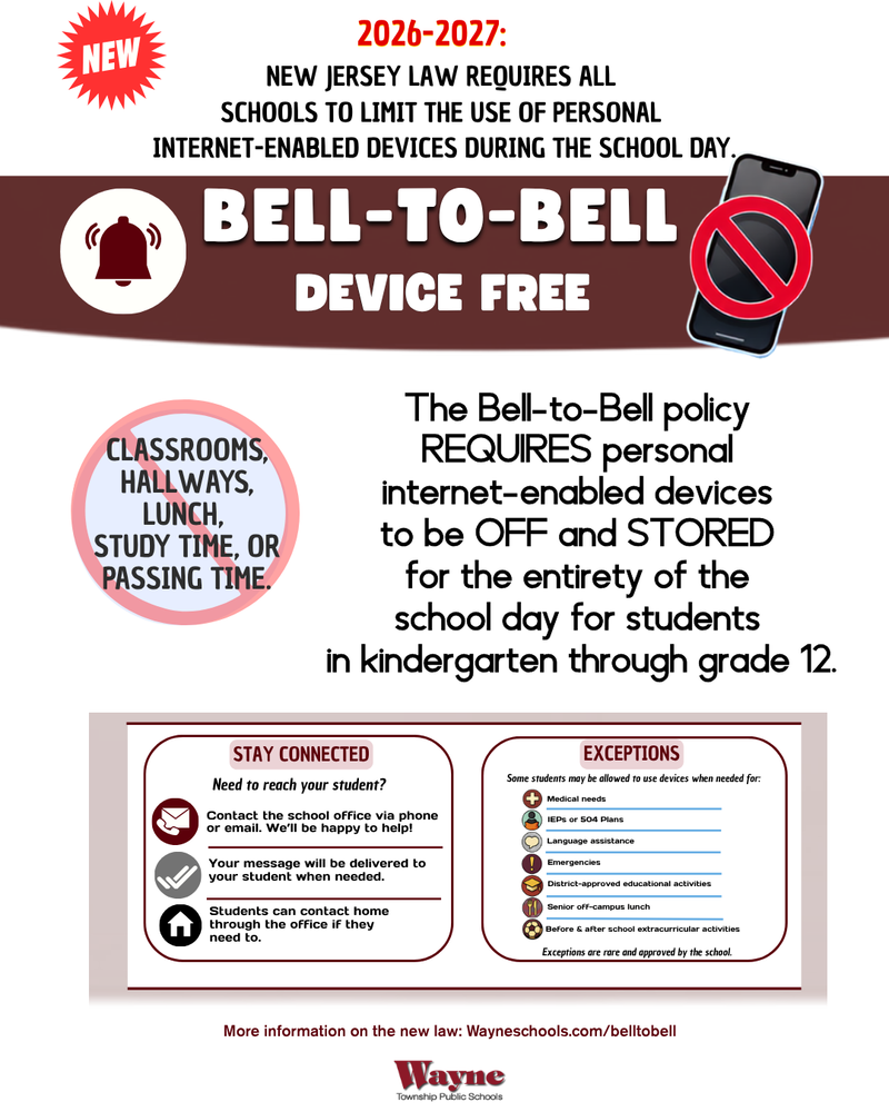 bell to bell policy new for 2026 2027 school year