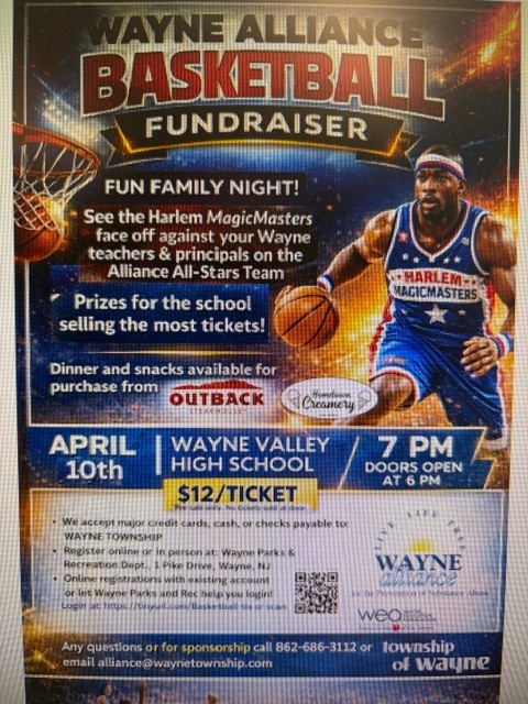 Wayne Alliance Basketball Fundraiser April 10 @ 7:00 $12 ticket