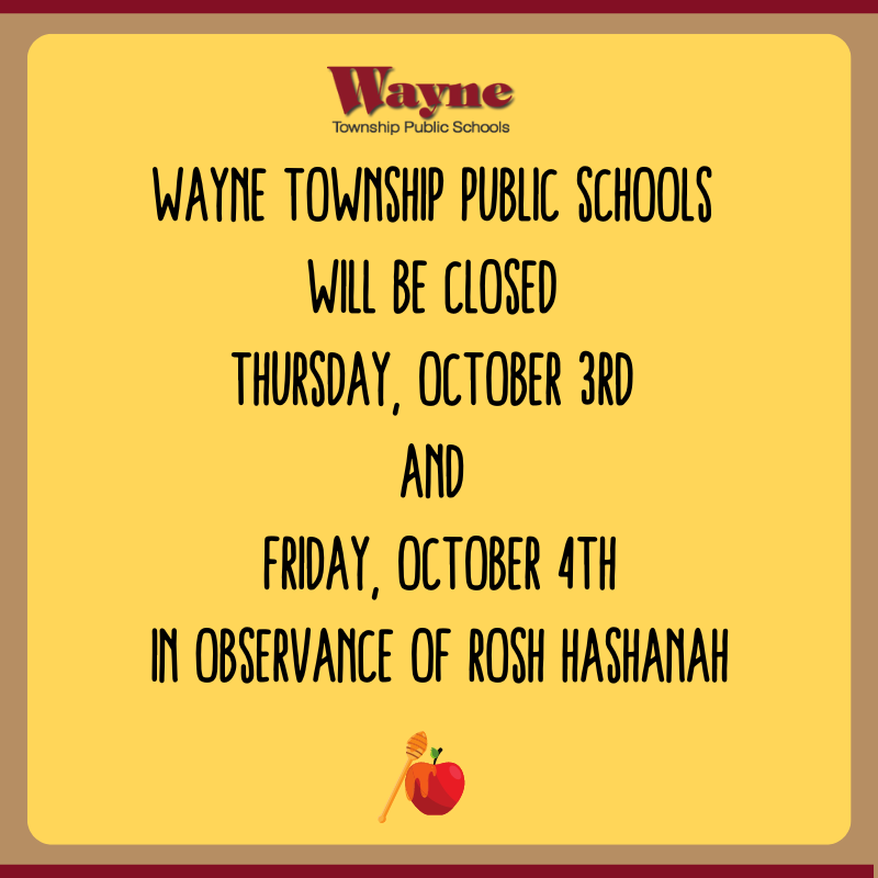 WTPS will be closed 10/3 & 10/4 in observance of Rosh Hashanah