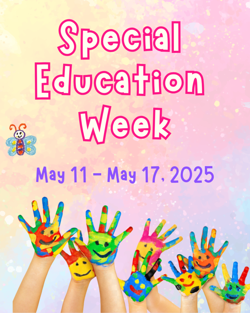 Special Education Week is about accepting all children for education regardless of race, size, shape, color, ability or disability and helping other children understand the Special Needs of some of their fellow classmates while learning how to show respect, empathy and friendship.