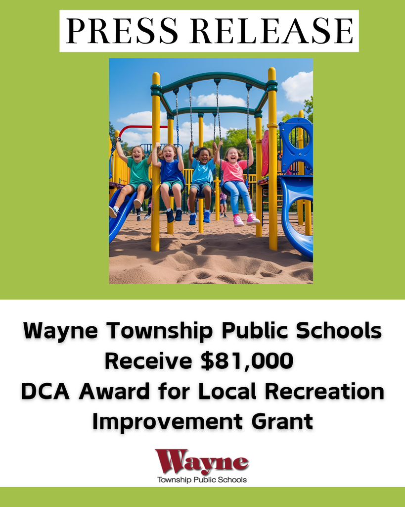 The New Jersey Department of Community Affairs’ (DCA) Division of Local Government Services (DLGS) announced the award of $19.517 million in Local Recreation Improvement Grants (LRIG) to counties, municipalities, and school districts across New Jersey to ensure public access to quality outdoor space and recreational facilities. The grants were awarded to 246 local governments after a competitive application process, with Wayne Township Public Schools receiving $81,000. Read the full press release: https://5il.co/3hnib