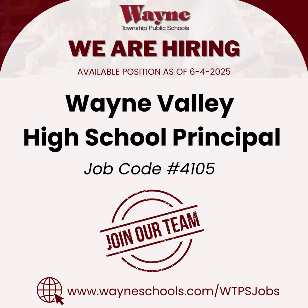 Join us at Wayne Township Public Schools! www.wayneschools.com/WTPSJOBS