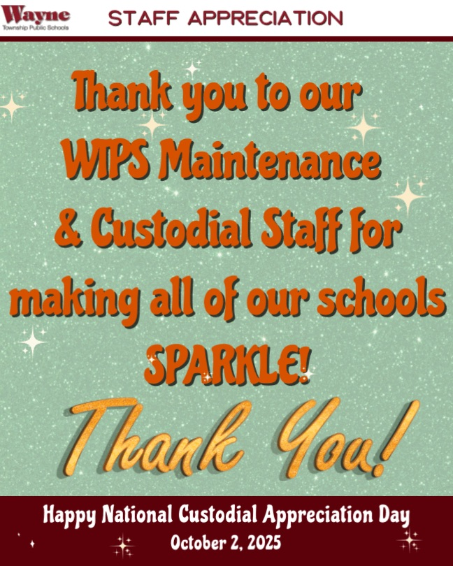 Thank you to all of our WTPS Maintenance and Custodial Staff! ✨✨