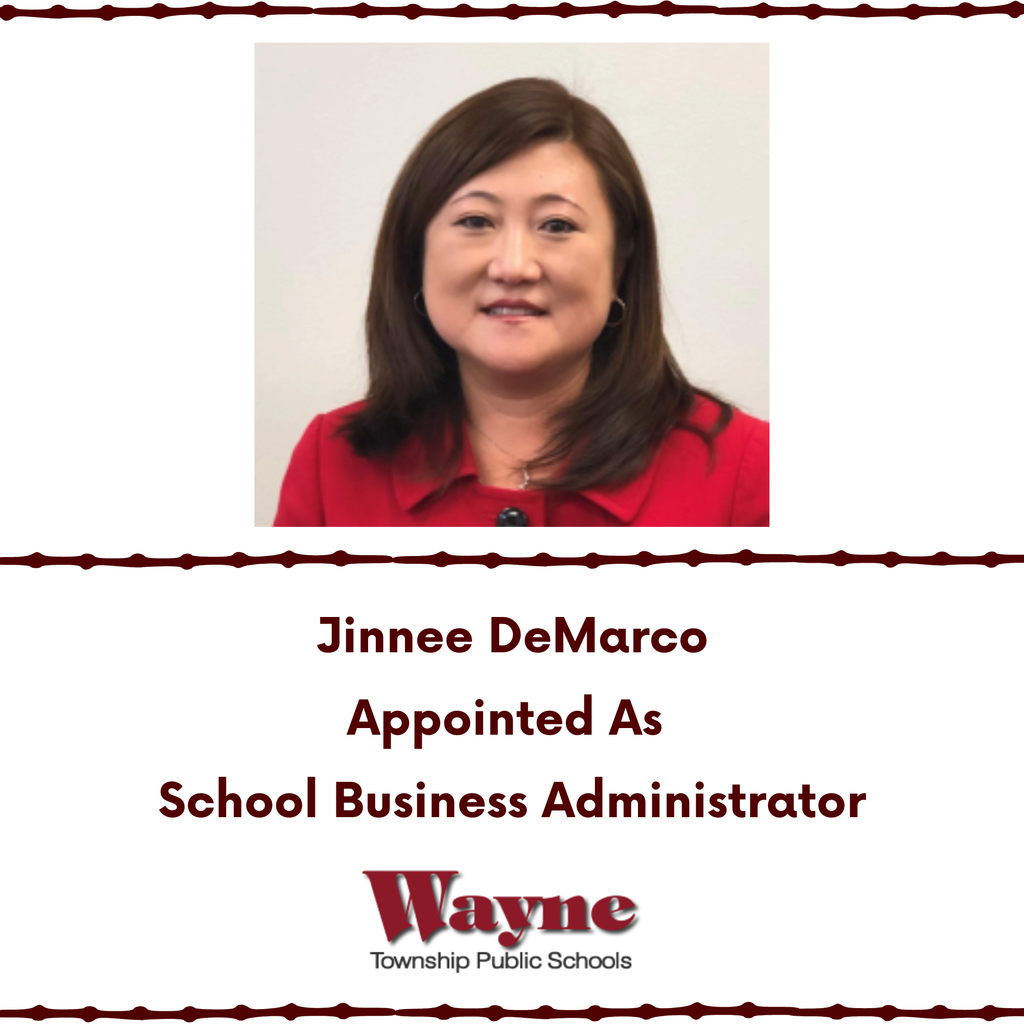 The Wayne Township Board of Education is excited to announce the appointment of Mrs. Jinnee DeMarco as School Business Administrator/Board Secretary effective December 15, 2025. Click here for the full press release: https://5il.co/3stiy
