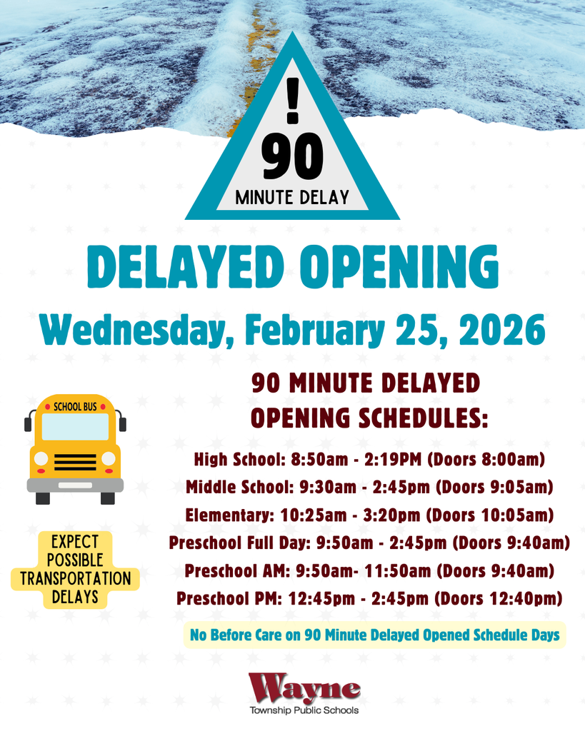 90 minute delayed opening 2/25/26