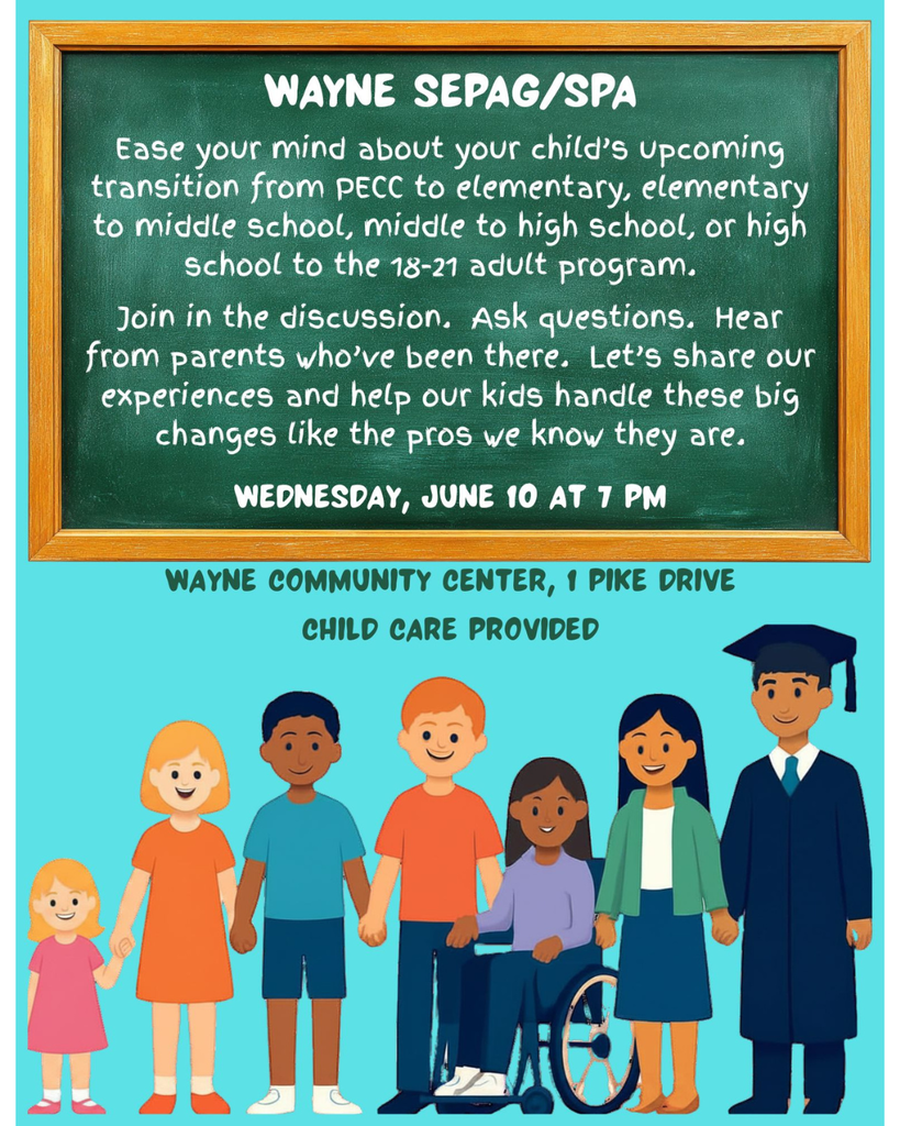 Poster with a blackboard background. A group of diverse children and adults stand together. Text provides information on a meeting.
