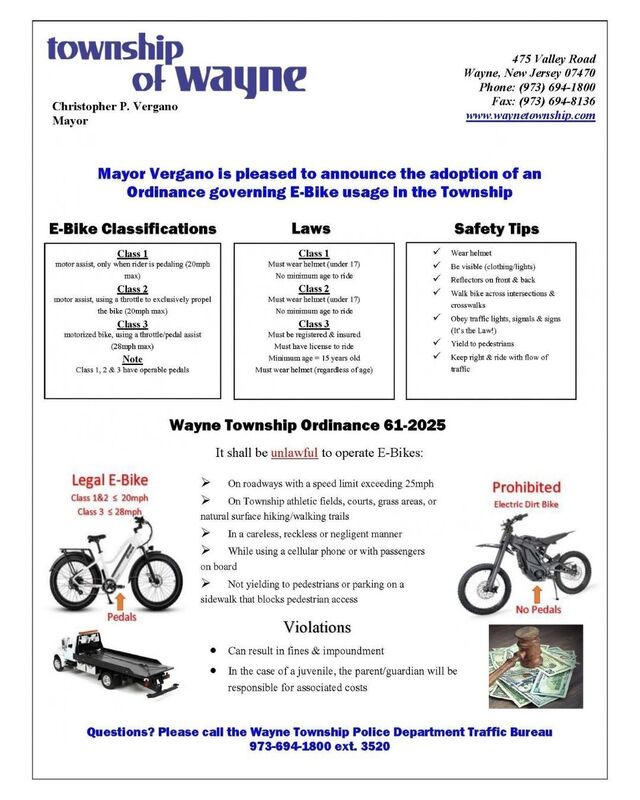 Wayne Township E-Bike Ordinance