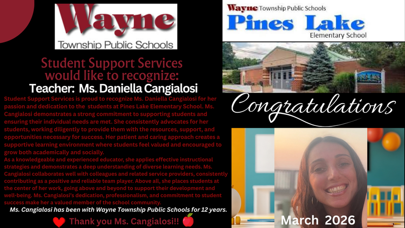 Daniella Cangialosi Special Education Teacher of the Month