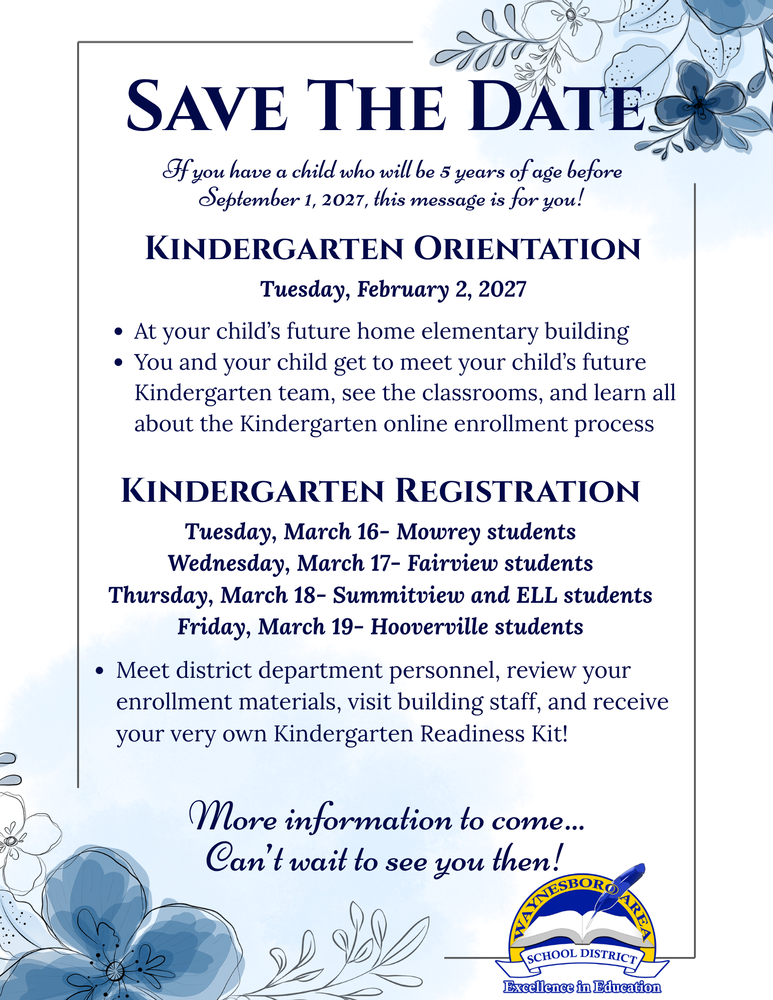Kindergarten Orientation 2027