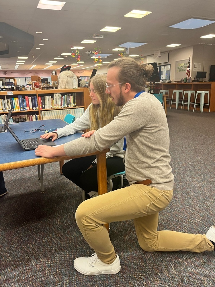 Mr. Leidy helping a freshman with course selection!