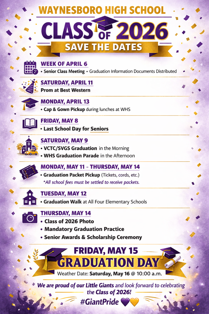 Class of 2026 Save The Dates