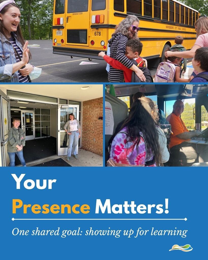 Teachers and students arriving to school and being greeted with waves and smiles
