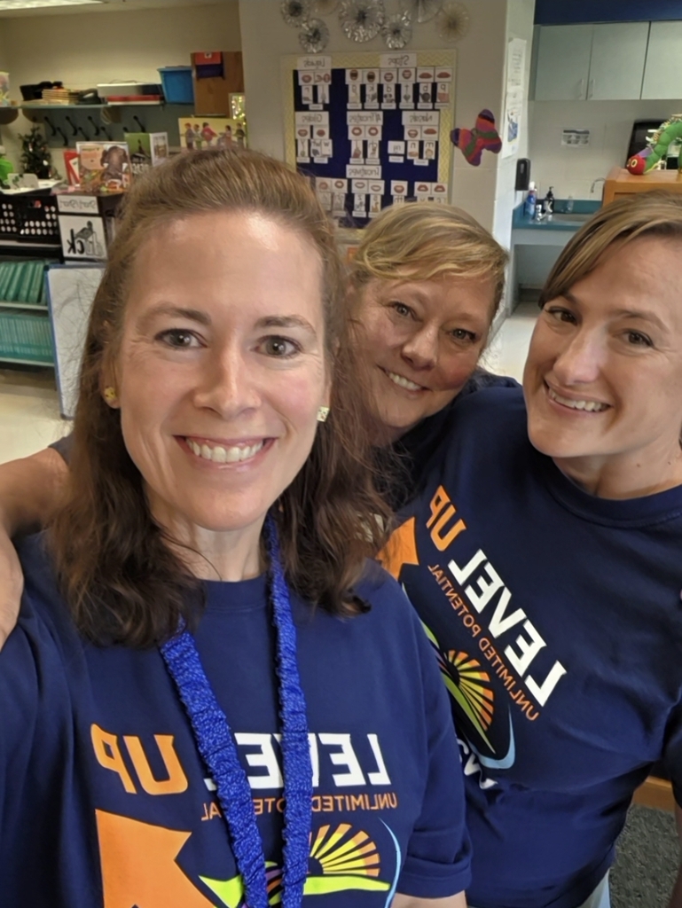 Waynesboro Public Schools staff members proudly wear their WPS Level Up shirts as part of Level Up Friday, a division-wide opportunity to celebrate school spirit, unity, and WPS pride.