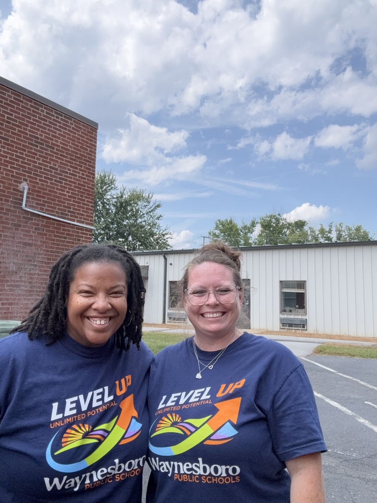 Waynesboro Public Schools staff members proudly wear their WPS Level Up shirts as part of Level Up Friday, a division-wide opportunity to celebrate school spirit, unity, and WPS pride.