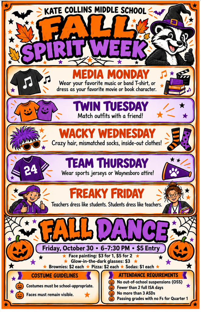 KCMS Fall Spirit Week!