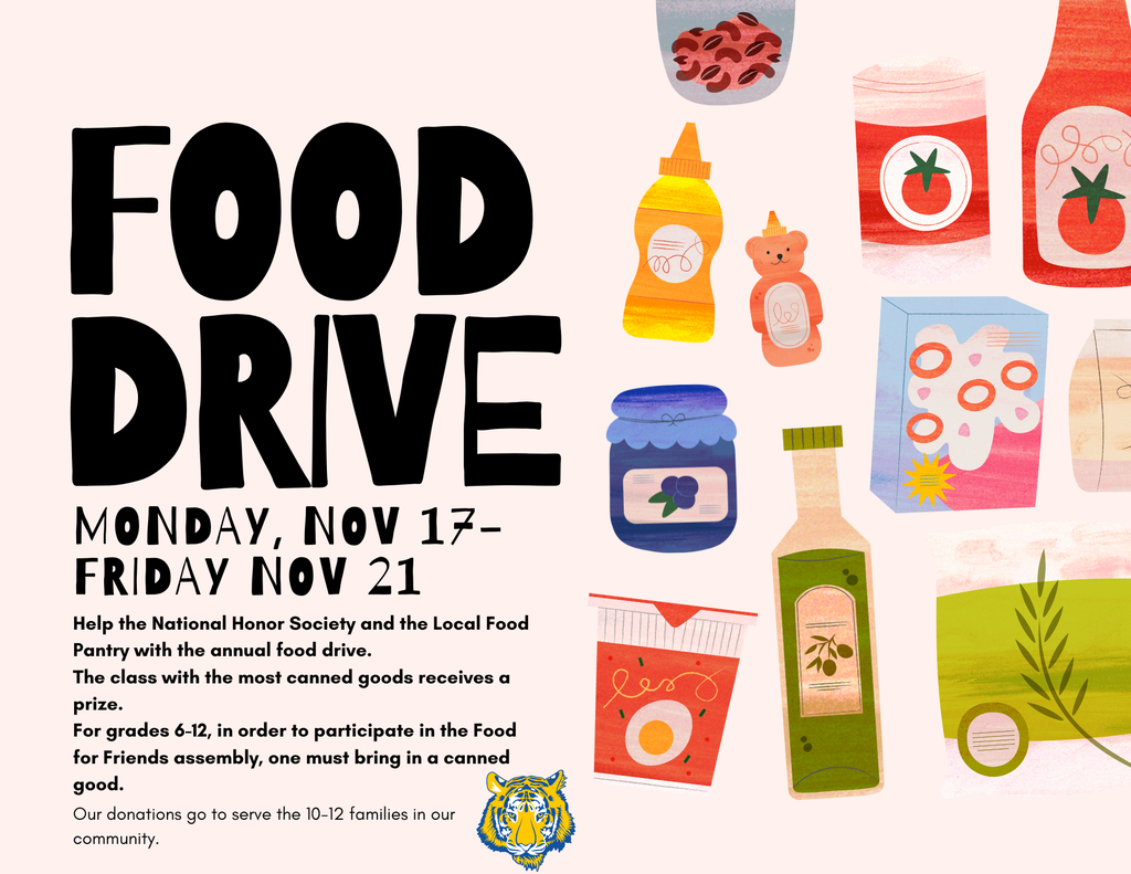 Colourful Bold Textured Illustration Food Drive Flyer