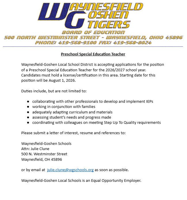 Special Education Preschool Teacher 