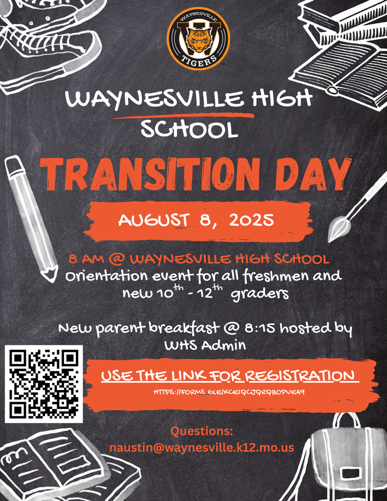 Transition Day to WHS is at 8 a.m. Aug. 8, at WHS.  It is for all 9th graders and new 10th, 11th, and 12th graders 