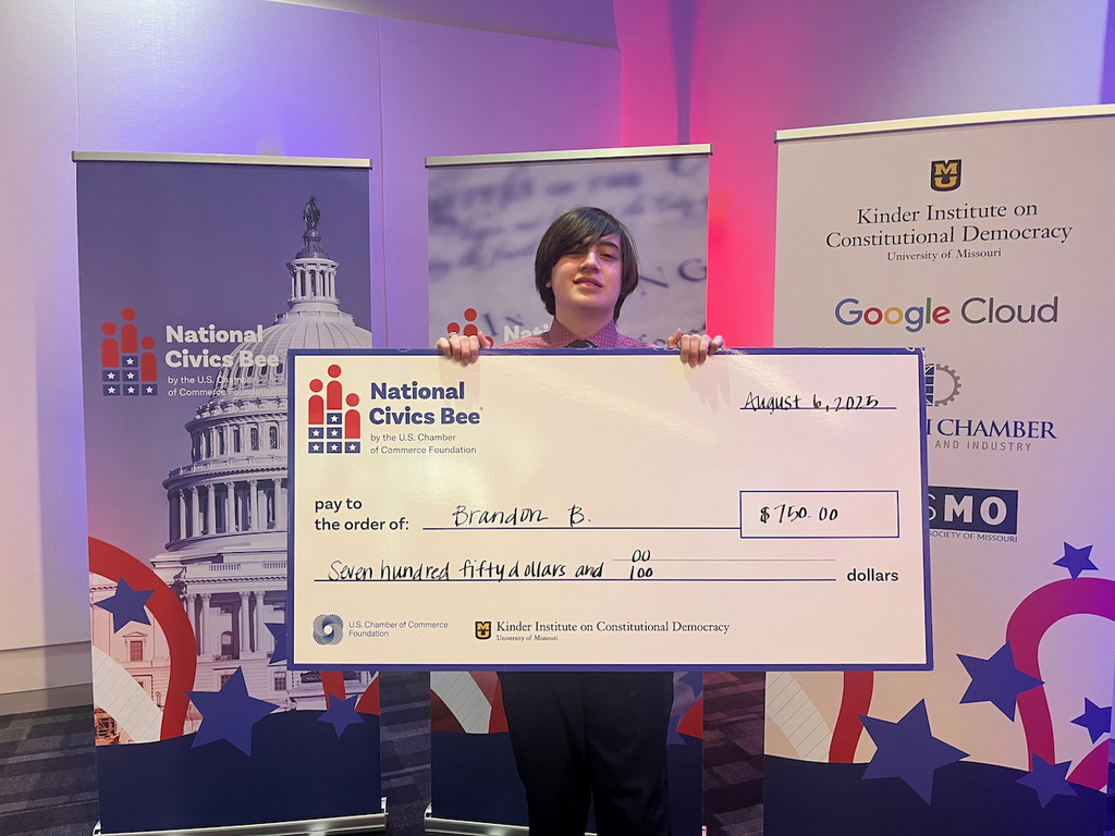 Brandon Ballard wins $750 in State Civics Bee