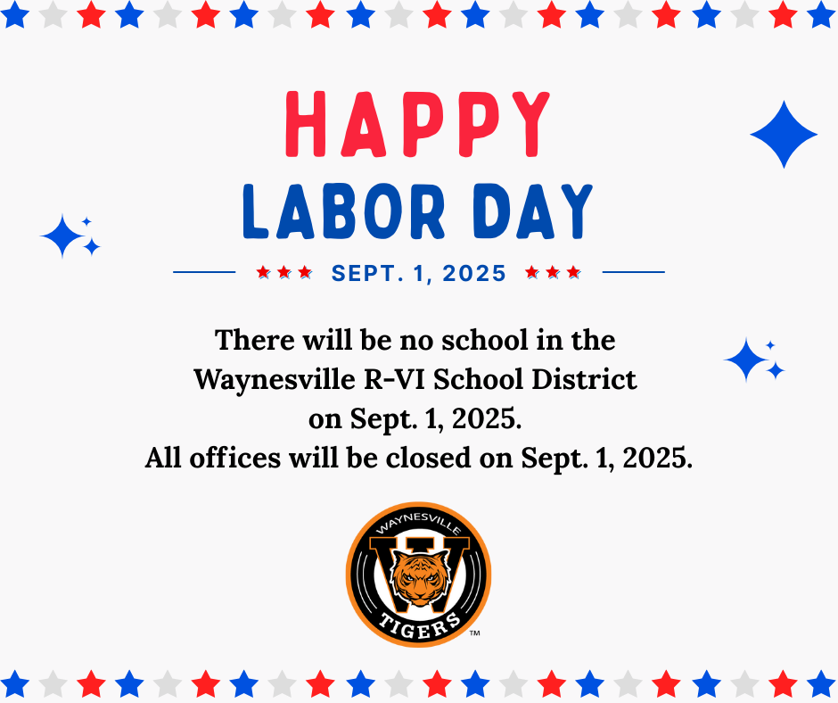 No school on Sept. 1 in observance of Labor Day