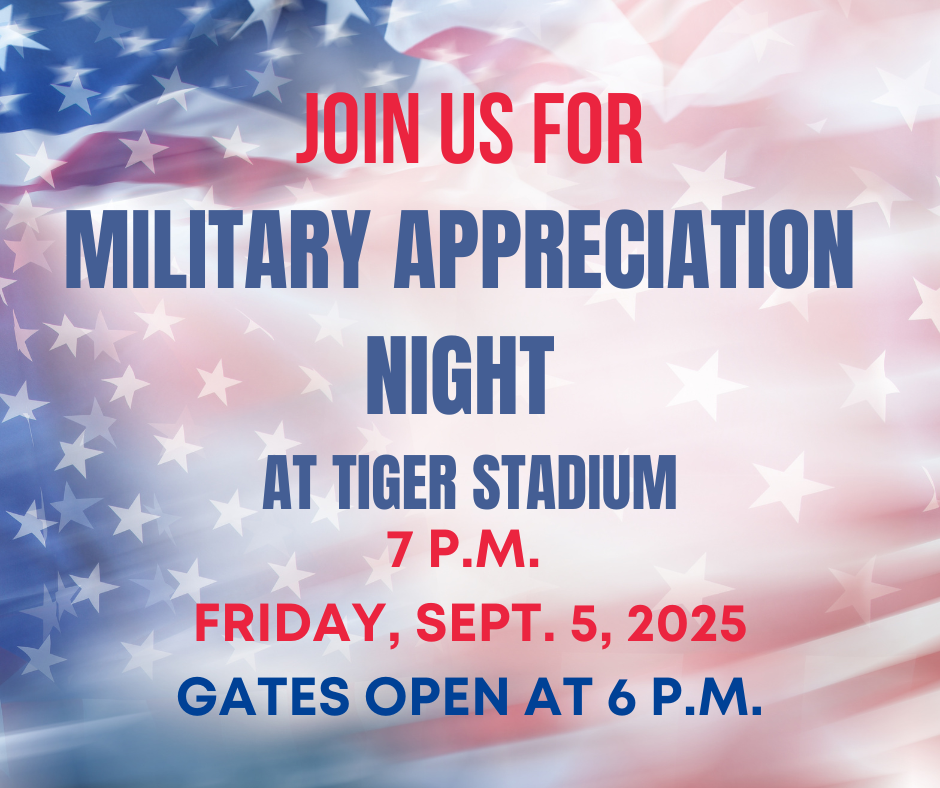 Military Apprciation Night is Friday, Sept. 5, 2025. Gates open at 6 p.m.